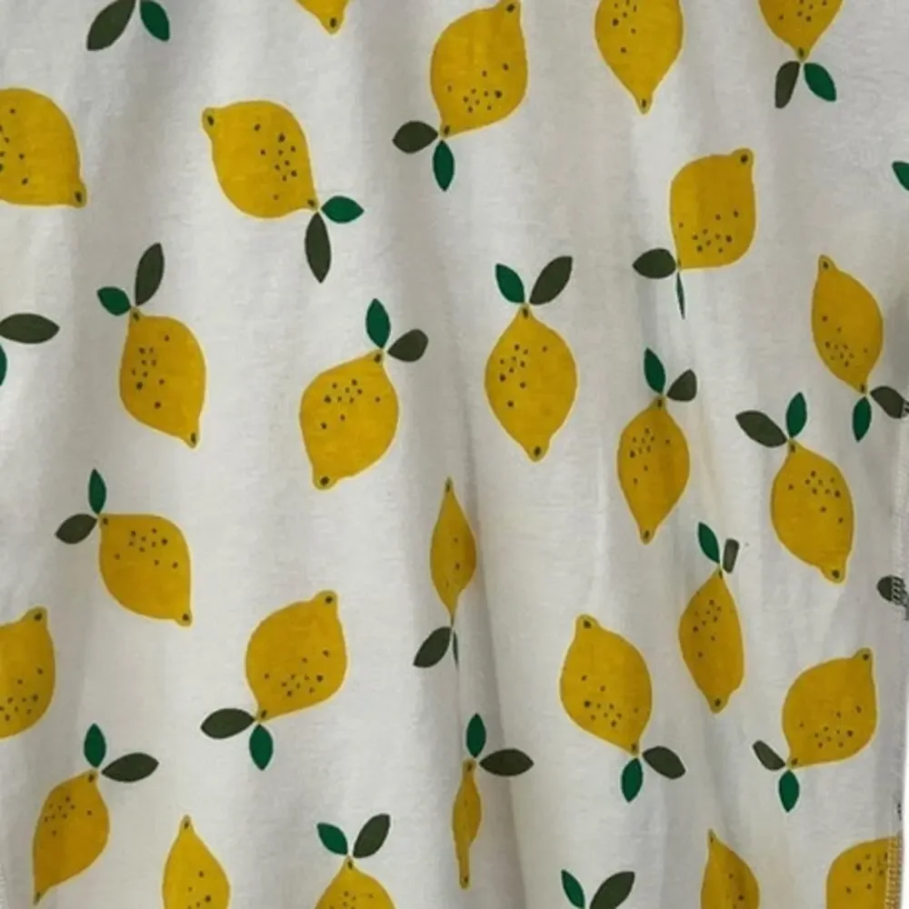 HANNA ANDERSSON 100% Organic Cotton Lemon Print Pajama Top SZ 160 / US 14
